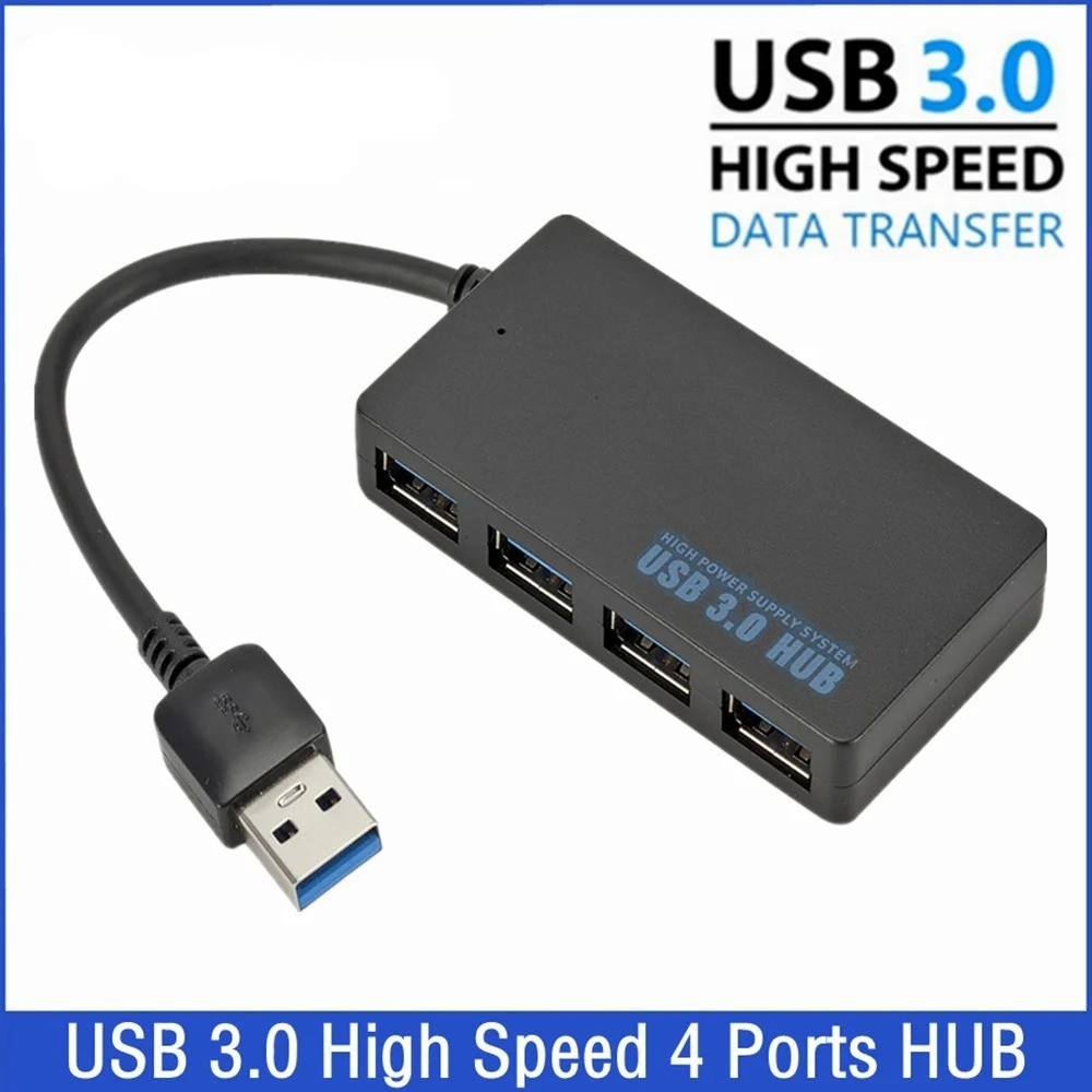 USB 3.0 Hub 4 Port High Speed Multi Port Splitter for PC Laptop Macbook PS4