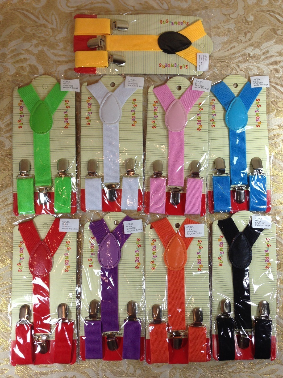 9 COLORS NEW BOYS GIRLS KIDS CLIP-ON Y-Back Elastic 1x Suspenders