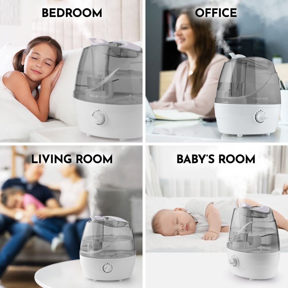Zulay 2.2L Cool Mist Humidifier – Quiet Ultrasonic for Bedroom & Large Rooms