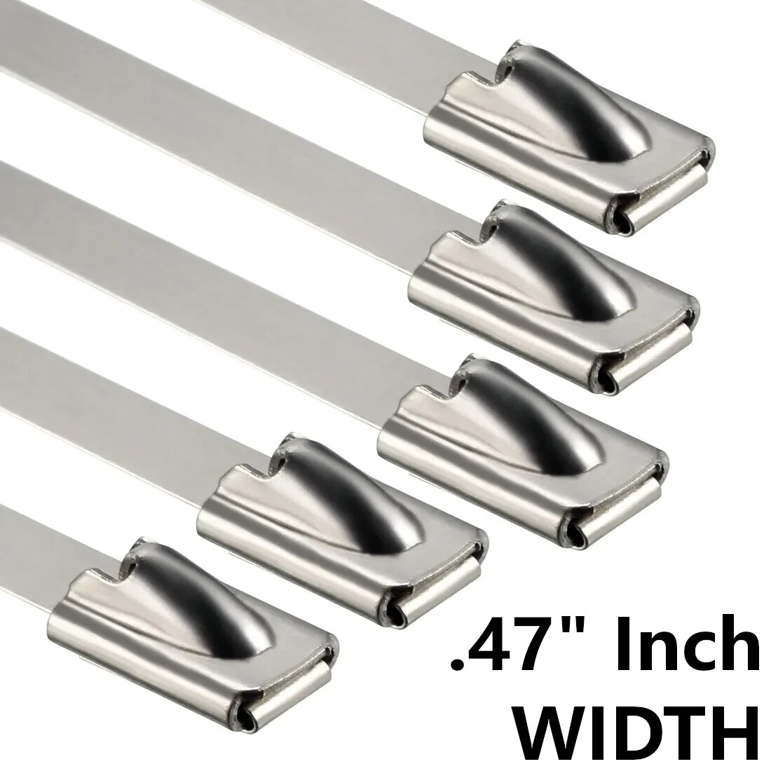 24-36" 100-200pc INDUST. GRADE 400lb-12MM Heavy D Stainless Steel Zip Tie Cable