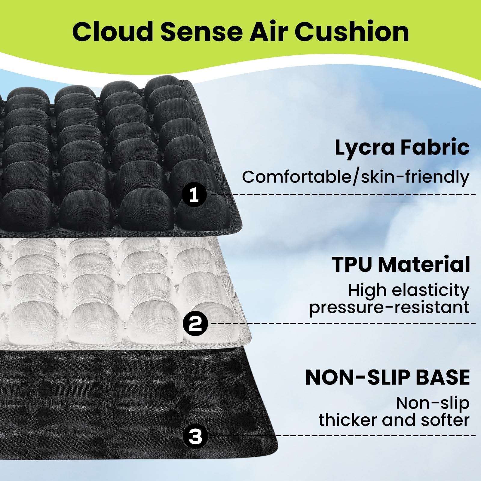 Sondor Travel Cushion – Adjustable Bubble Technology for Customized Comfort, ...