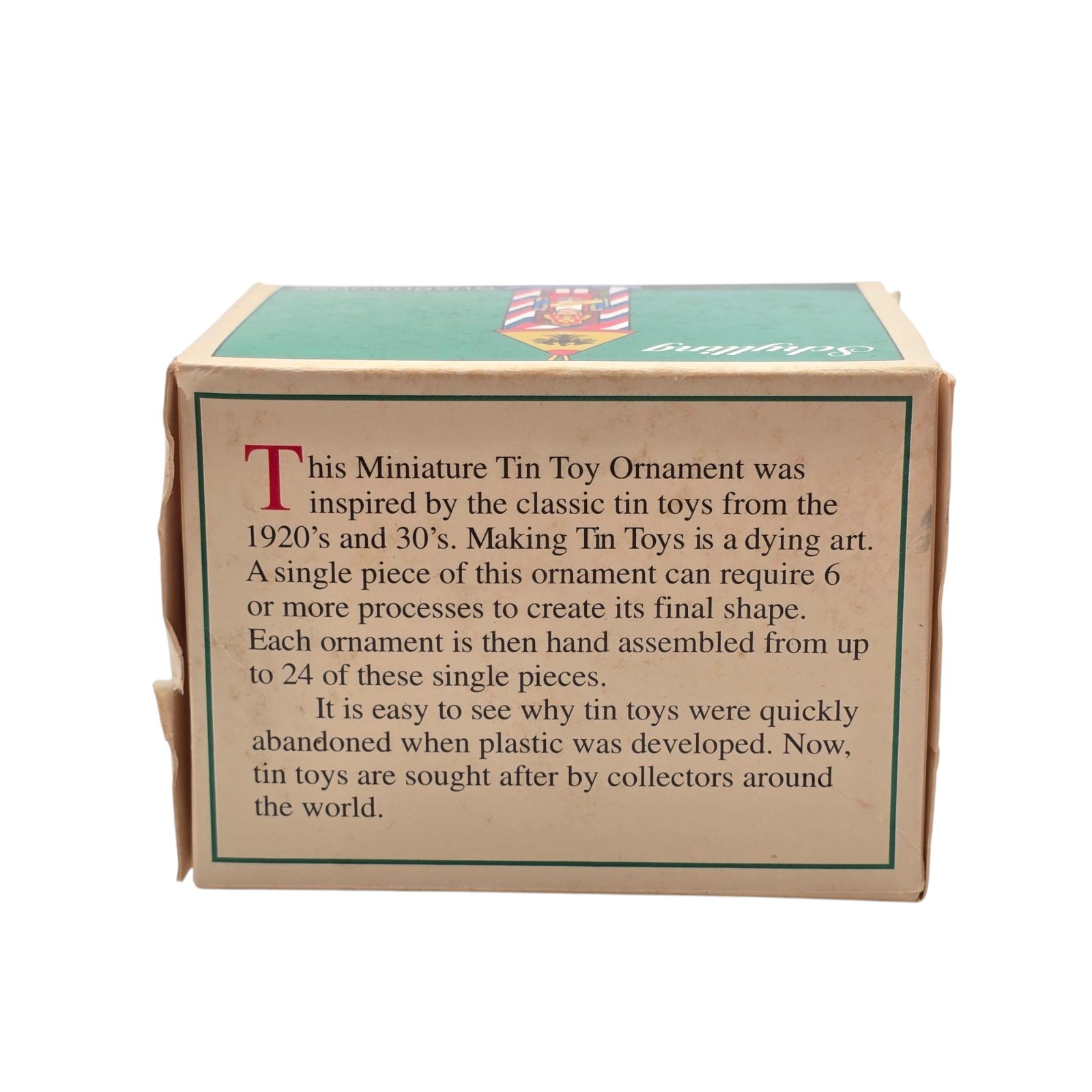 Vintage 1995 Schylling Christmas Ornament Tin Gardhouse 3" Tall