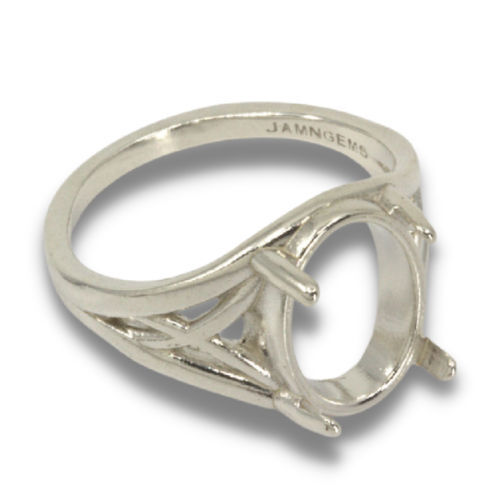 Oval Cabochon Fancy Design Ring Mounting