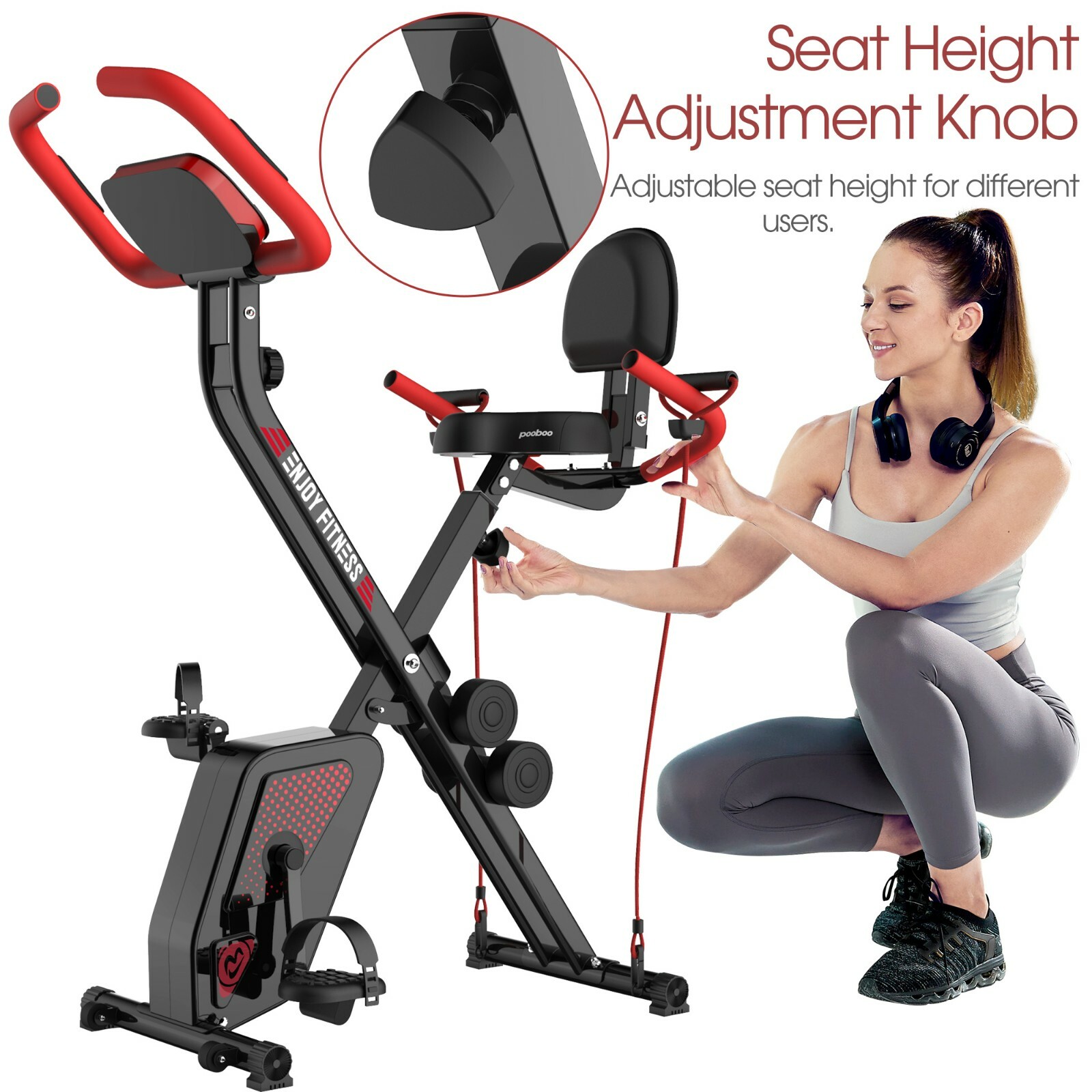 Folding Stationary Upright Indoor Cycling Exercise Bike Recumbent Fitness Bike