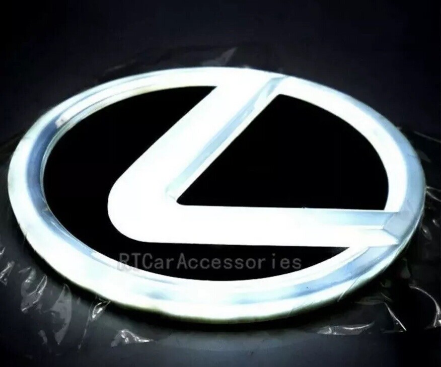 Lexus White 4D LED Emblems Logo 125mm LS270 RX450h CT200 EX250 IS250 IS350 ISF