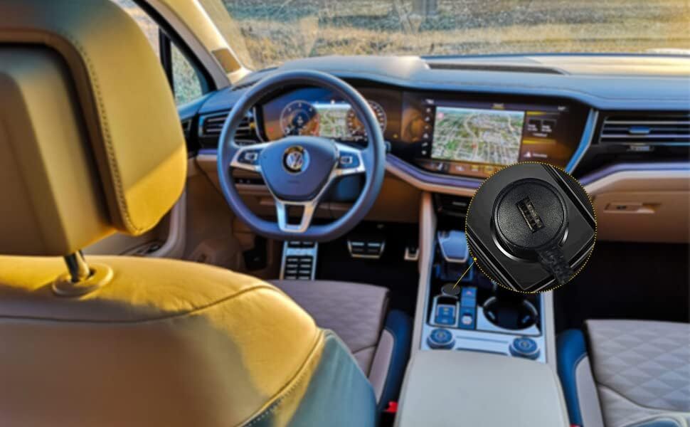 Car Charger Type-C Adapter for Dash cam, Replacement Vehicle Power Cable Cord