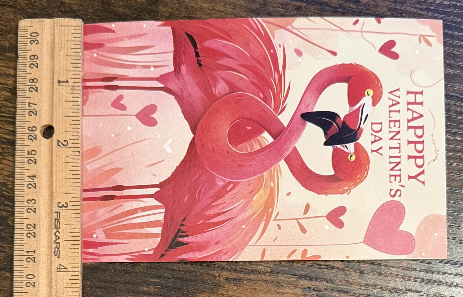 Happy Valentine’s Day Flamingos Hearts Love #4855 Postcard Card Ephemera Journal