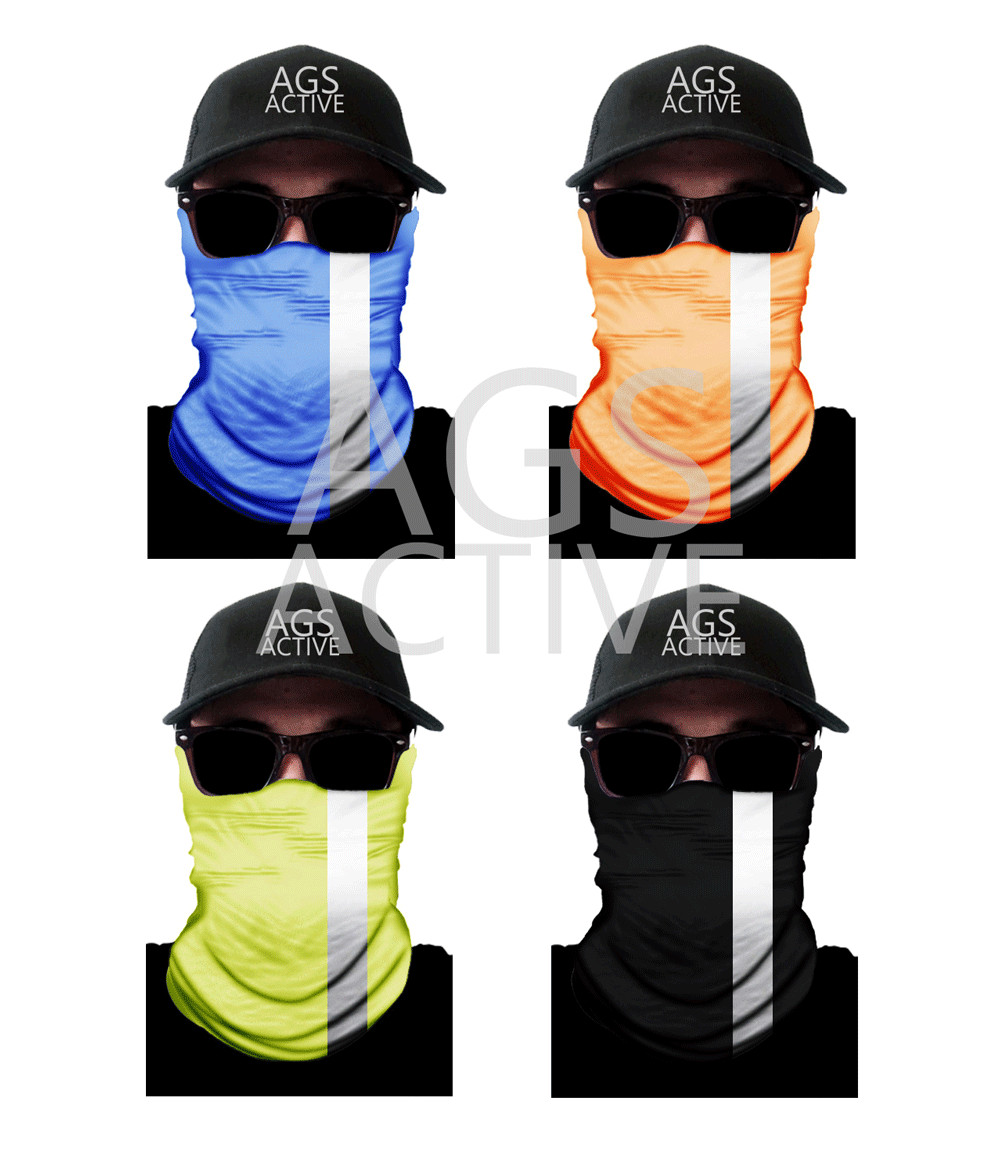 1 REFLECTIVE FACE MASK Sun Shield Neck Gaiter Headband Bandana Du Rag Skull Cap
