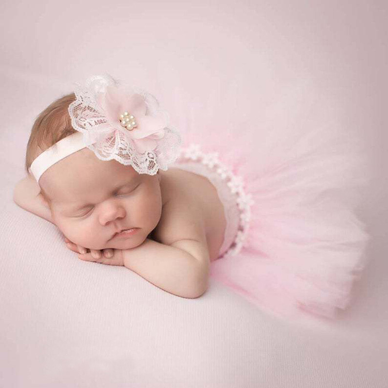 Newborn Baby Girl Tutu Skirt Dress Headband Photography Props Studio Photo Shoot