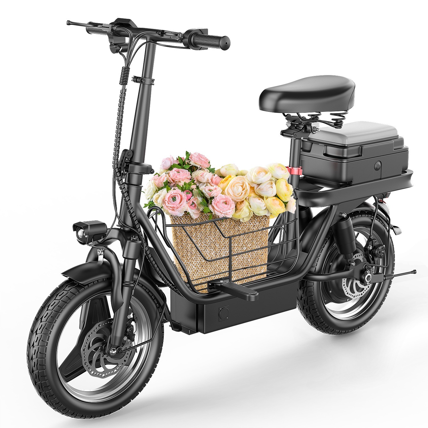 E-Scooter with Seat 30 MPH 43 Miles Range 14'' 1500W Electric Scooter For Adult