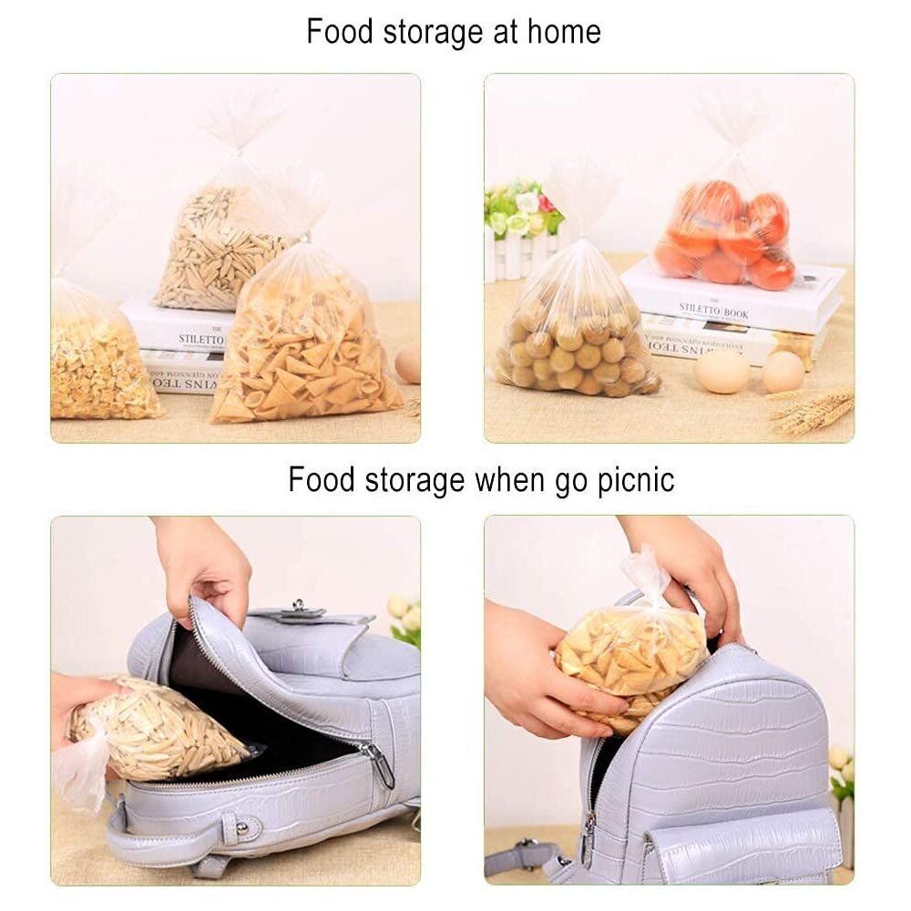 20 Rolls Plastic Produce Clear Bag On Roll Kitchen Food Fruit Storage Vegetable