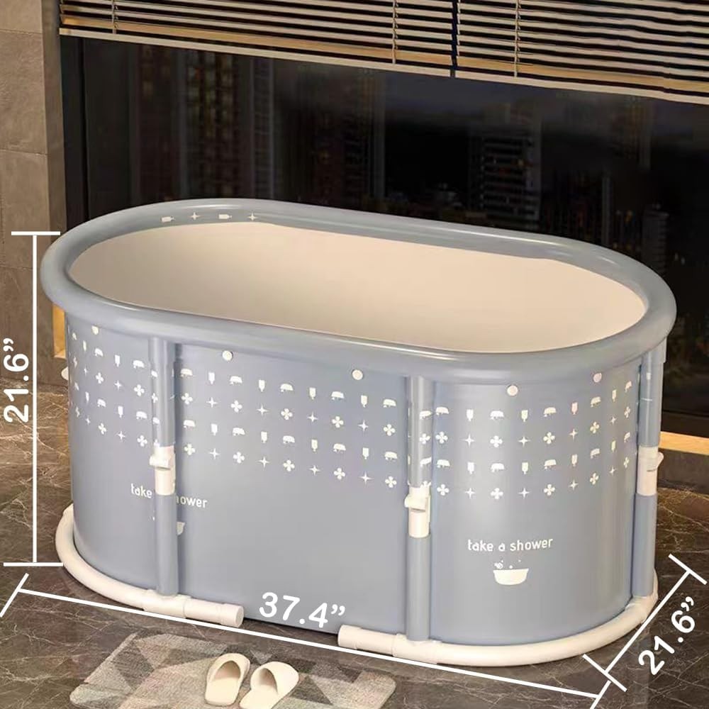 Portable Bath Tub No Installation, Foldable Bathtub for Adults, Separate Hot SPA