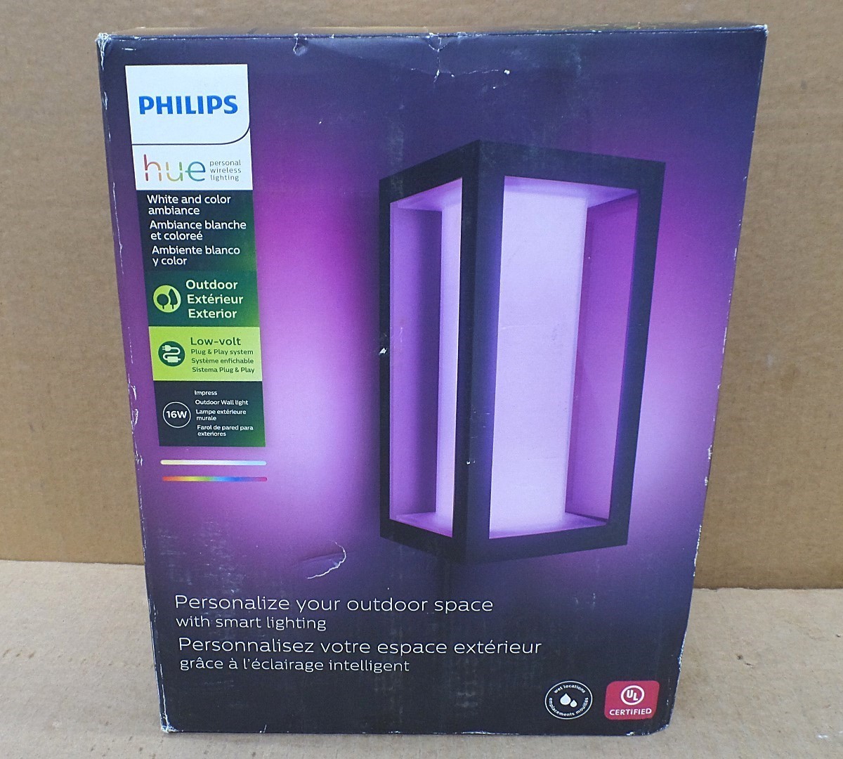 PHILIPS HUE 1745930V7 IMPRESS BLACK WHITE & COLOR LED WALL LIGHT LANTERN SCONCE