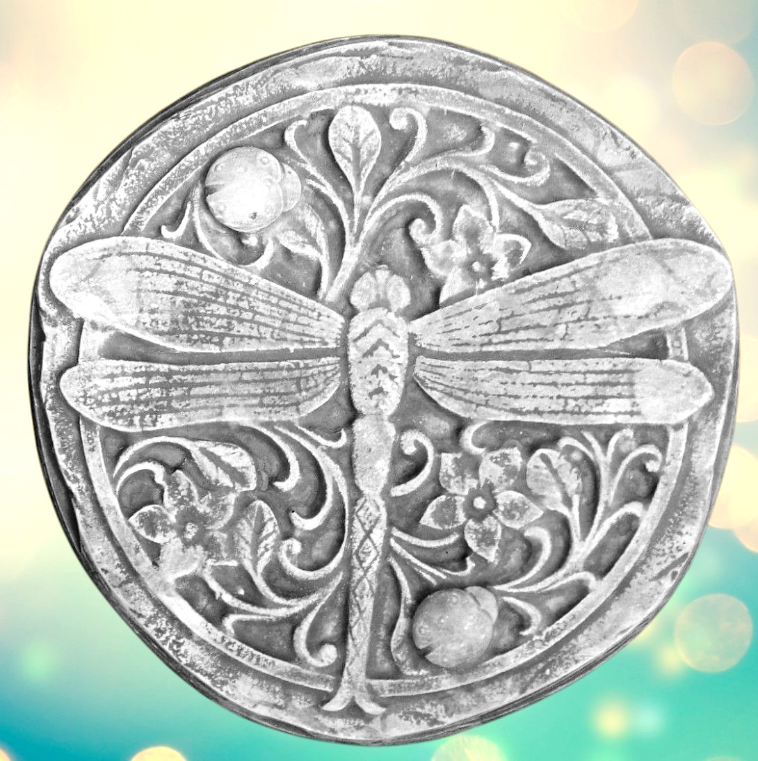 Dragonfly plaster concrete mold abs plastic stepping stone mould  10" x 1" thick