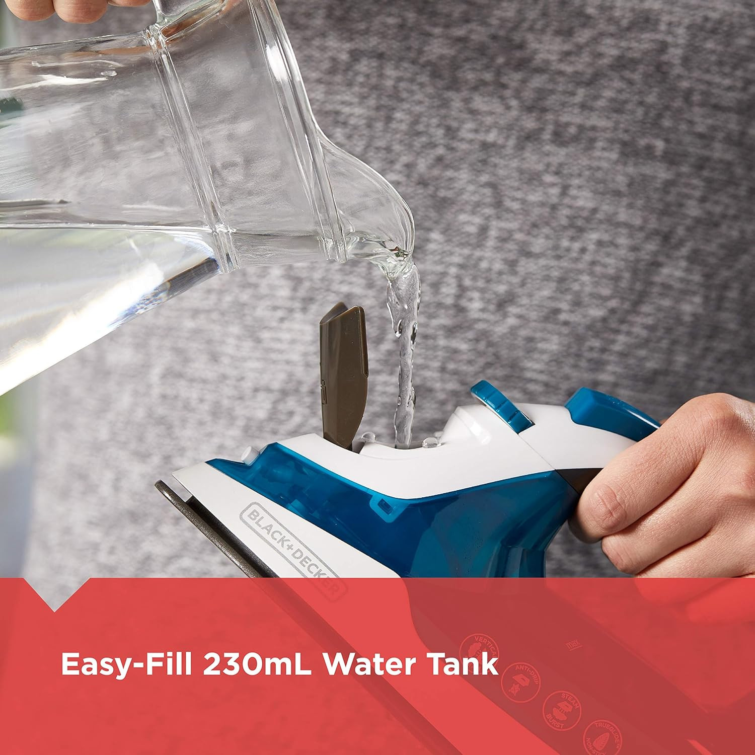 BLACK+DECKER Compact Easy Steam Iron with Non-Stick Soleplate and Vertical Steam