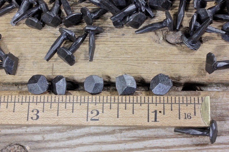 5/8" Rosehead 50 Nails Square Wrought Iron Tacks Vintage Rustic Decorative Look
