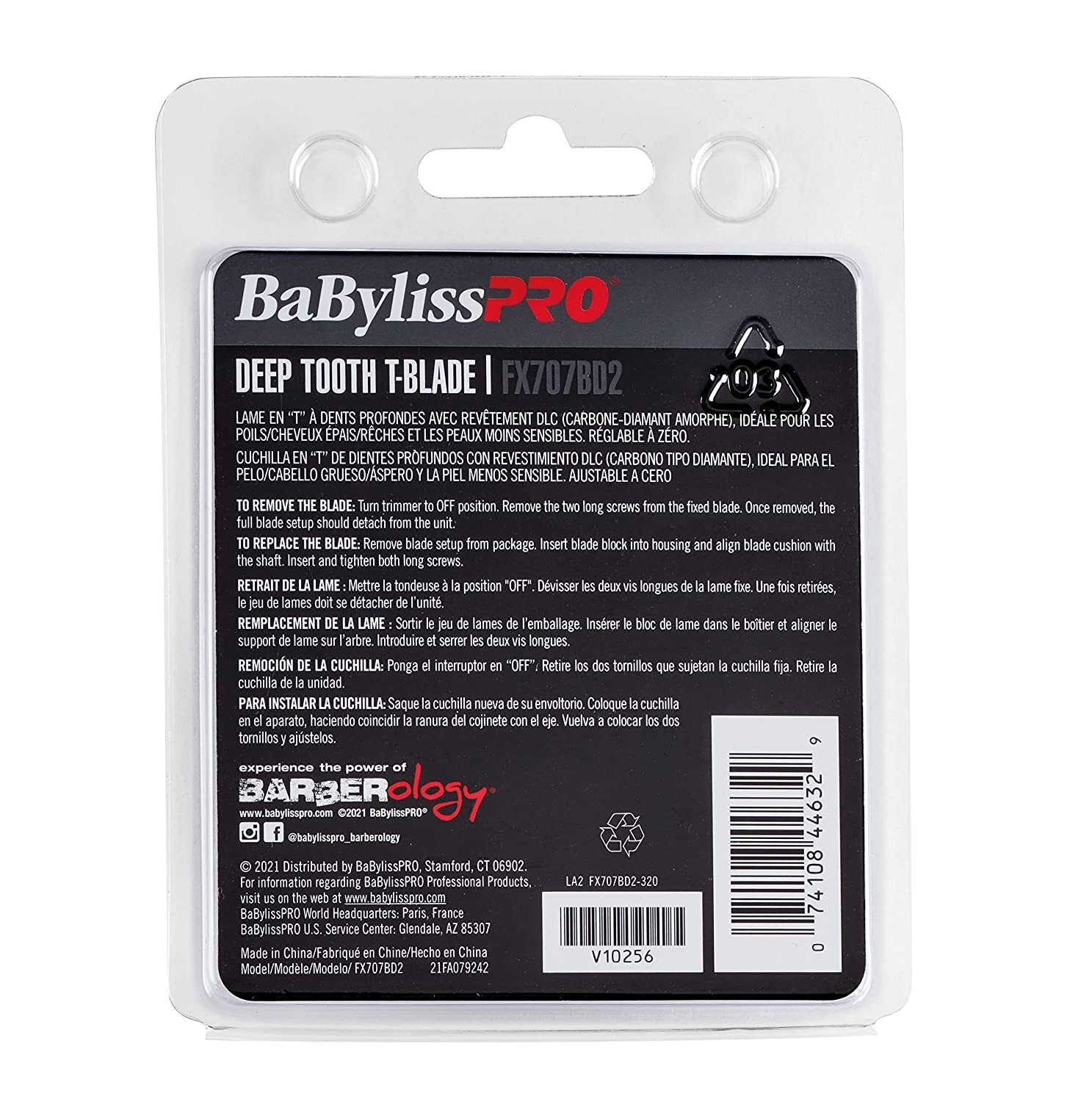 BaBylissPRO Black DLC 2.0MM Deep Tooth Replacement T-Blade | FX707BD2