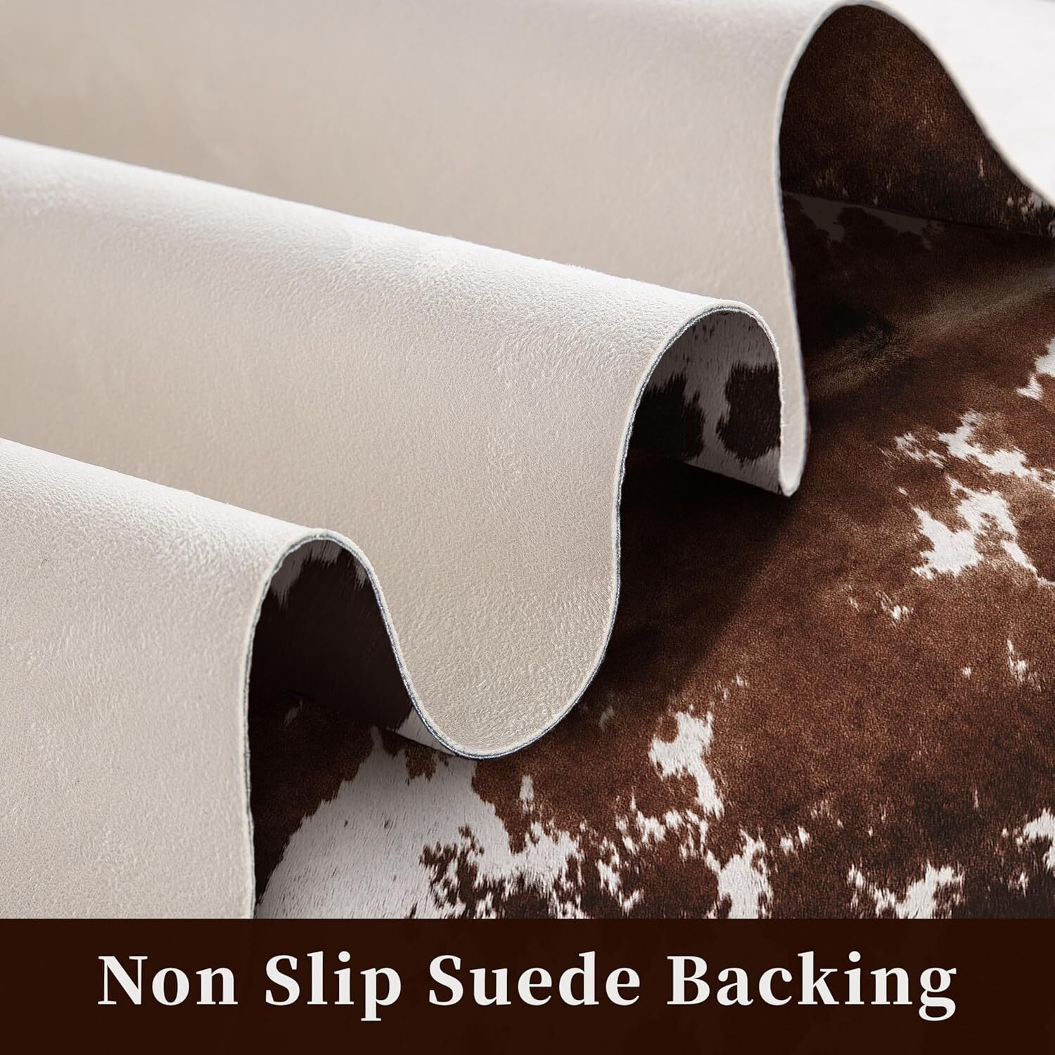 Cowhide faux cowhide rugs:Cow print rugs for living room and bedroom 4'6"x5'2"