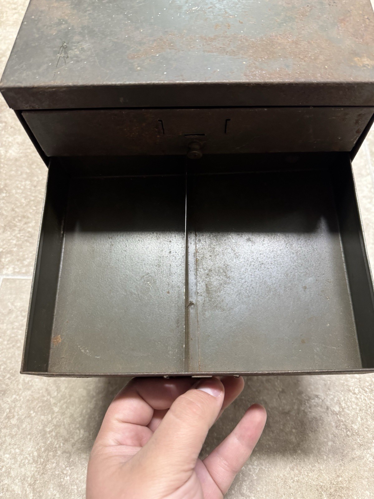 Antique Watchmakers Cabinet Metal Apothecary Industrial Multi 4 Drawer Jewlery