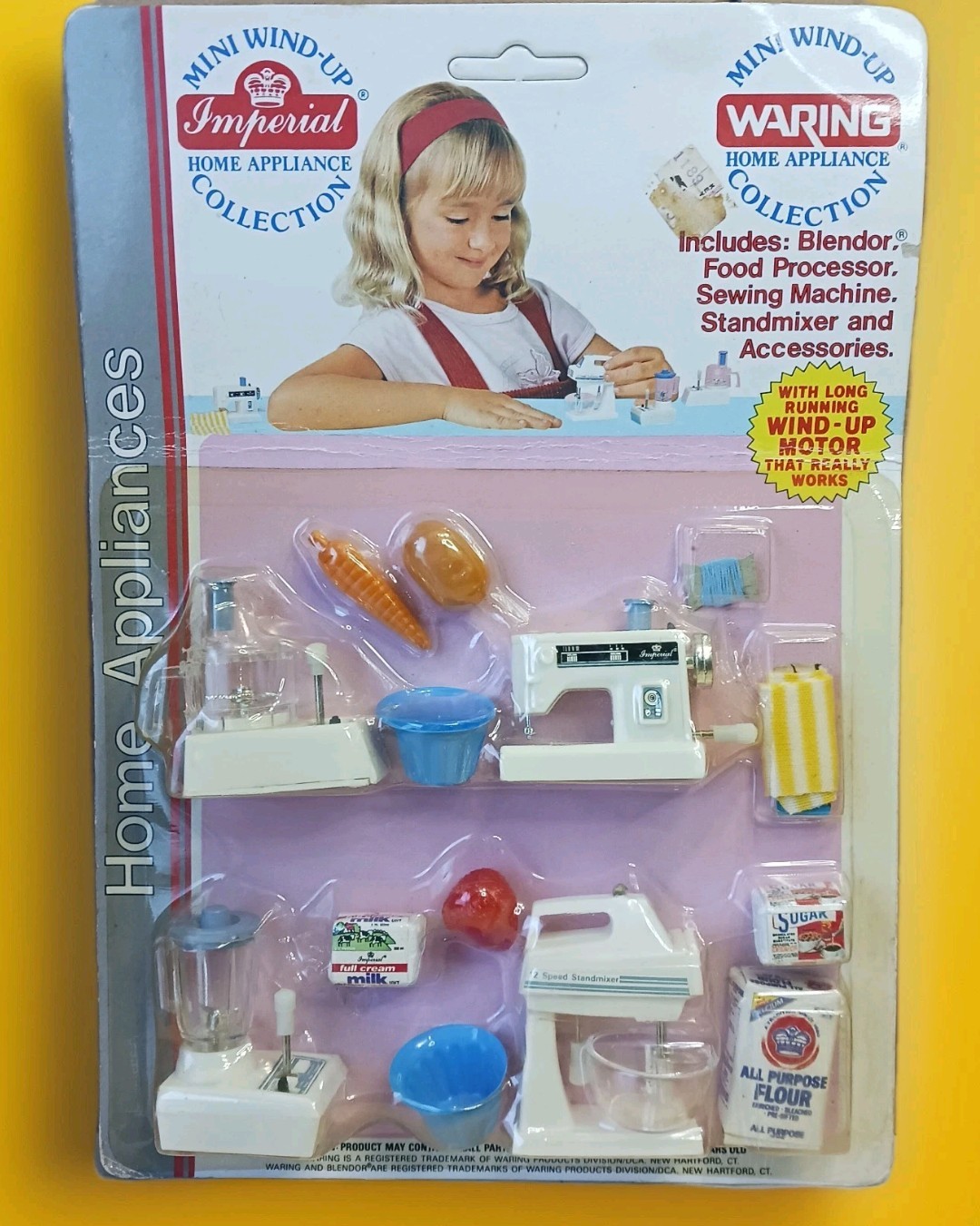 Vintage 1988 NOS Imperial Toy Corp. Mini Wind-Up Home Appliances Collection 6839