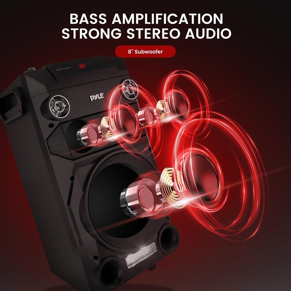 Pyle Portable Bluetooth Karaoke Speaker System-Built-in Rechargeable Battery