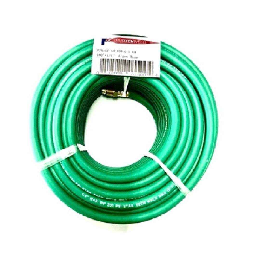 Argon Gas Hose for MIG/TIG Flowmeter 1/4" ID 100FT 5/8"X18 Male, Inert Gas Hose