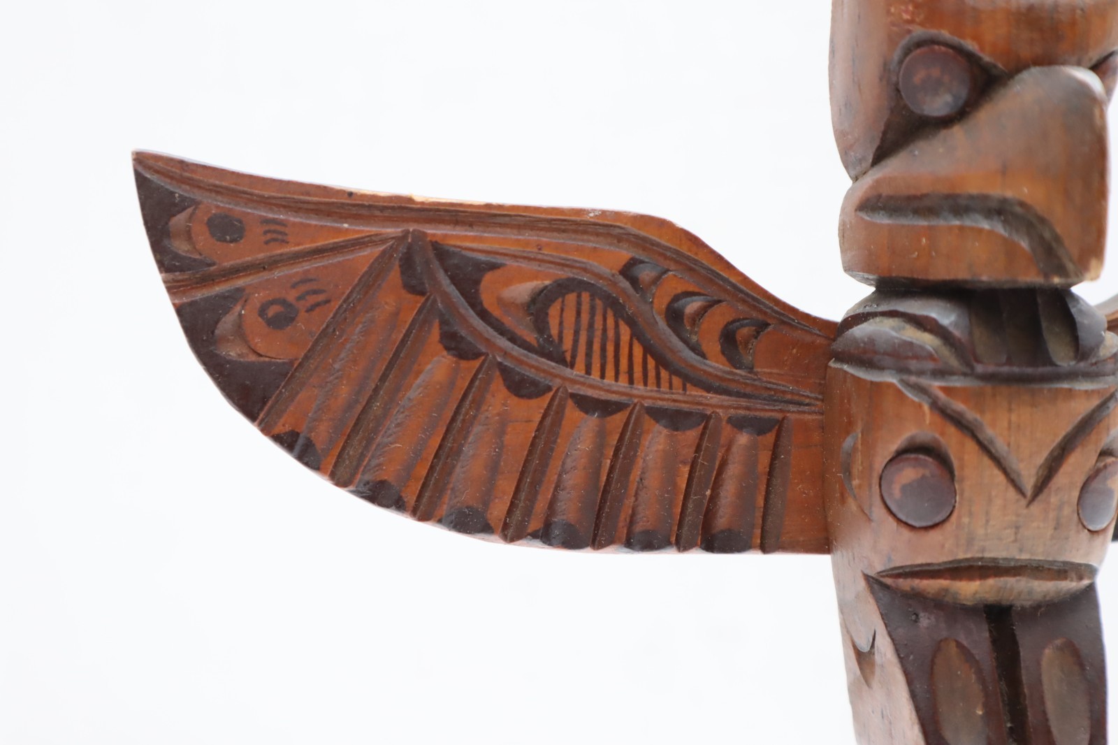 Vintage North West Coast "Nuu-chah-nulth" Totem Pole 9.5" Tall Native American