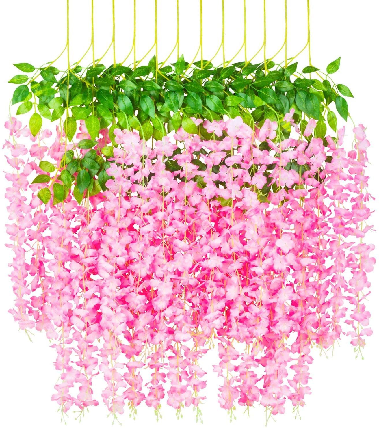 24× Artificial Wisteria Vine Hanging Flower 3.6 Ft Wedding Garden Colorful USA