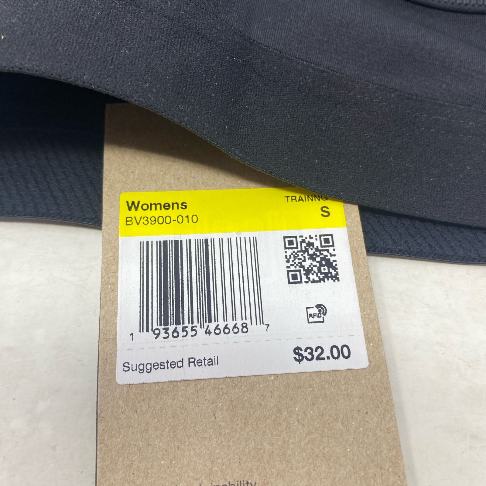 Nike Swoosh Non-Padded Sports Bra Black/White - Women’s S