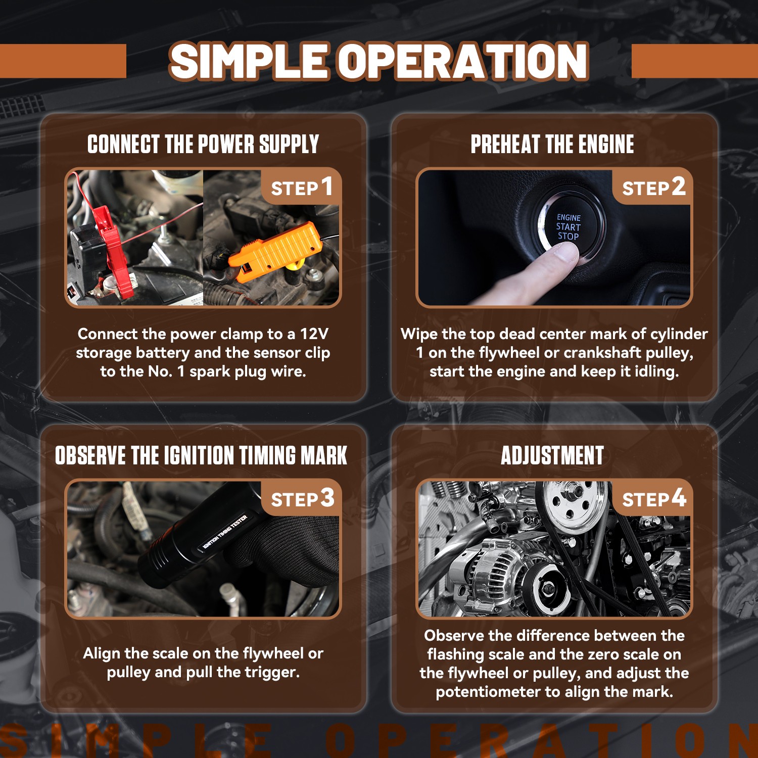 Petrol Engine Ignition Timing Gun 12V Timing Tool with Xenon Flash Professional