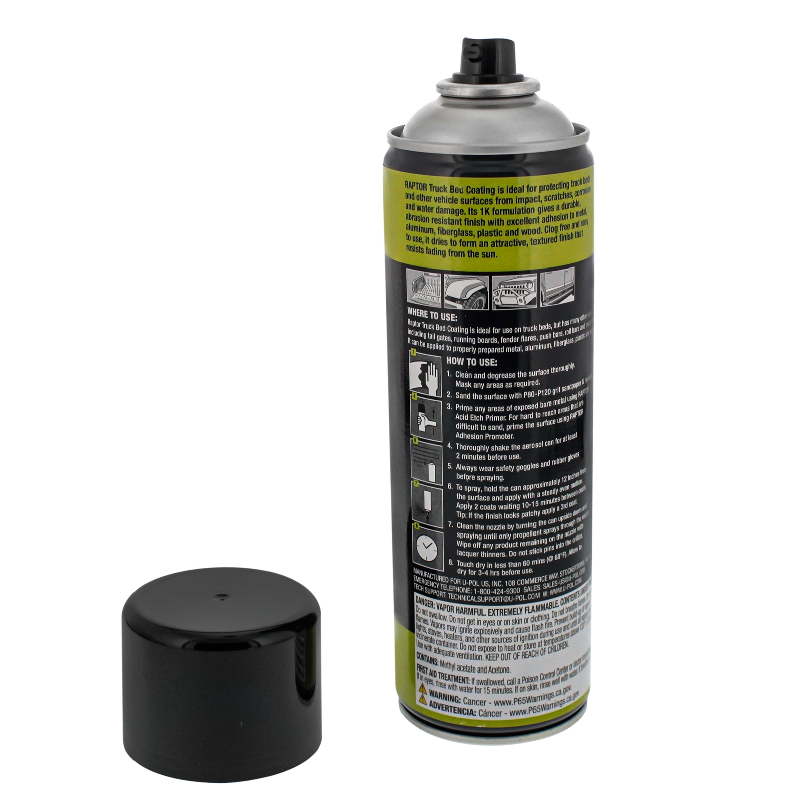 Raptor 1K Bed Liner Aerosol Black, 14.3 Ounce Truck Bed Coating