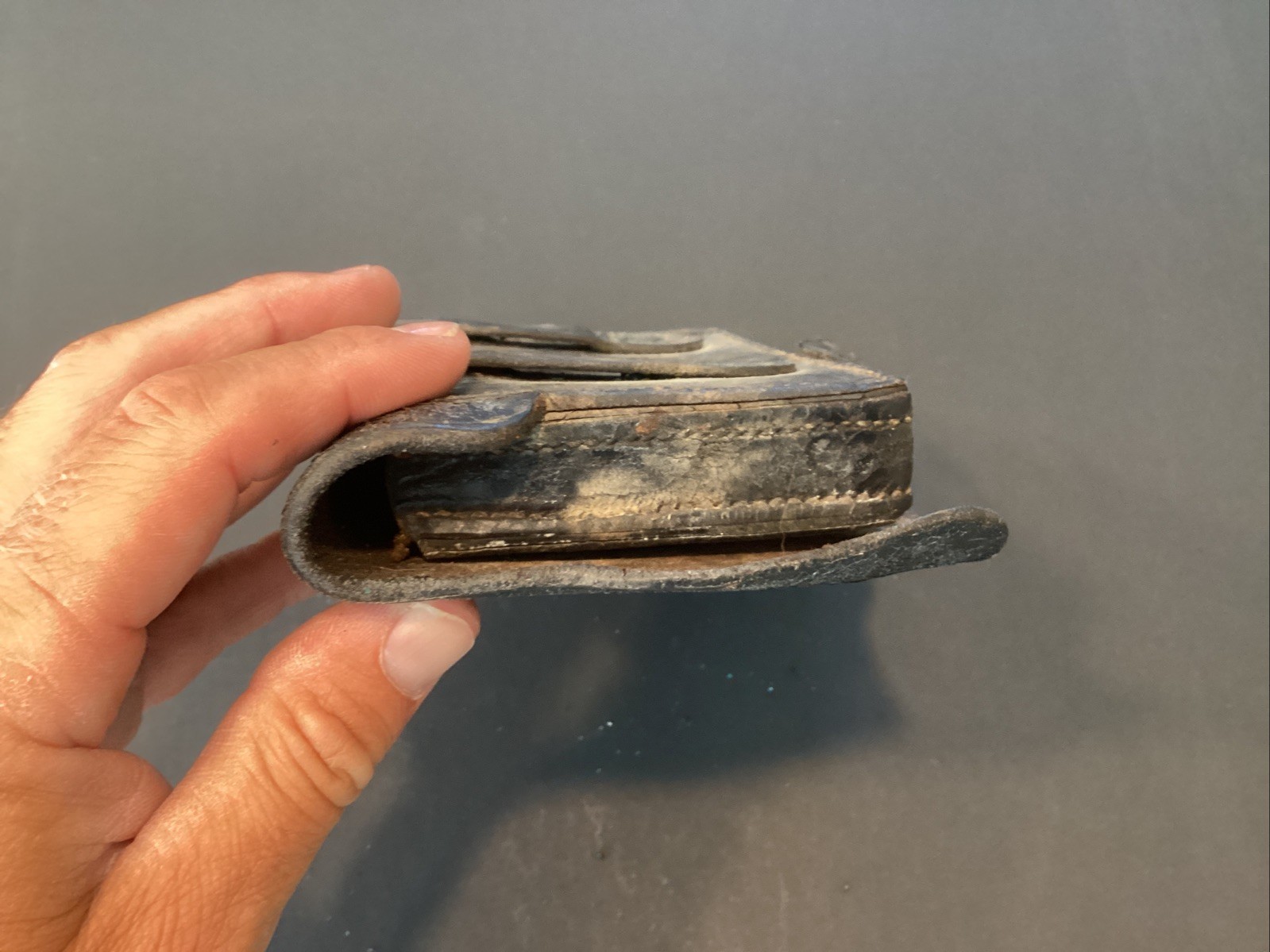 Original Civil War Era Union Army Colt Revolver Leather Cartridge Box Free Ship