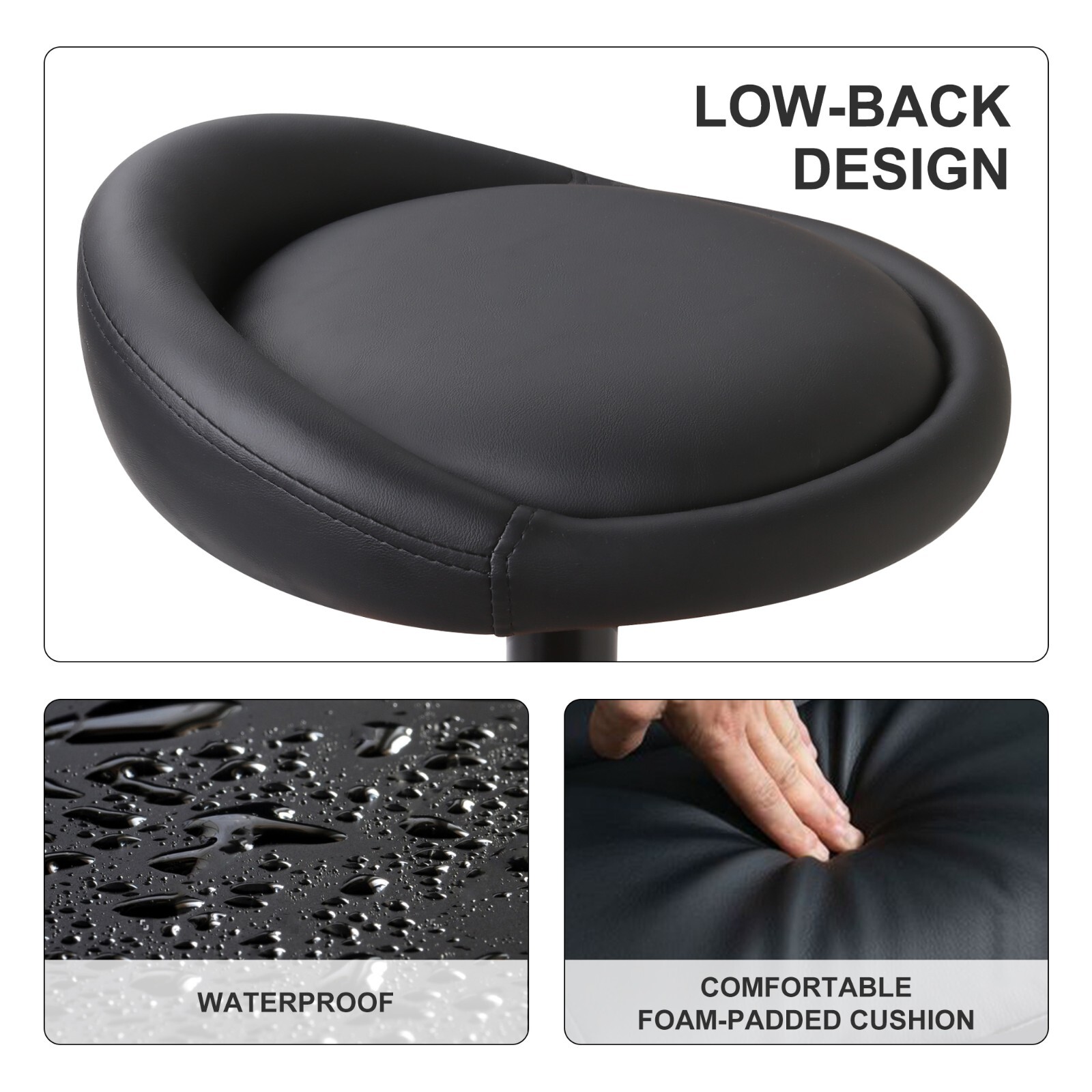 Adjustable height Padded Swiveling seat Garage Mechanics Roller Seat Stool Chair