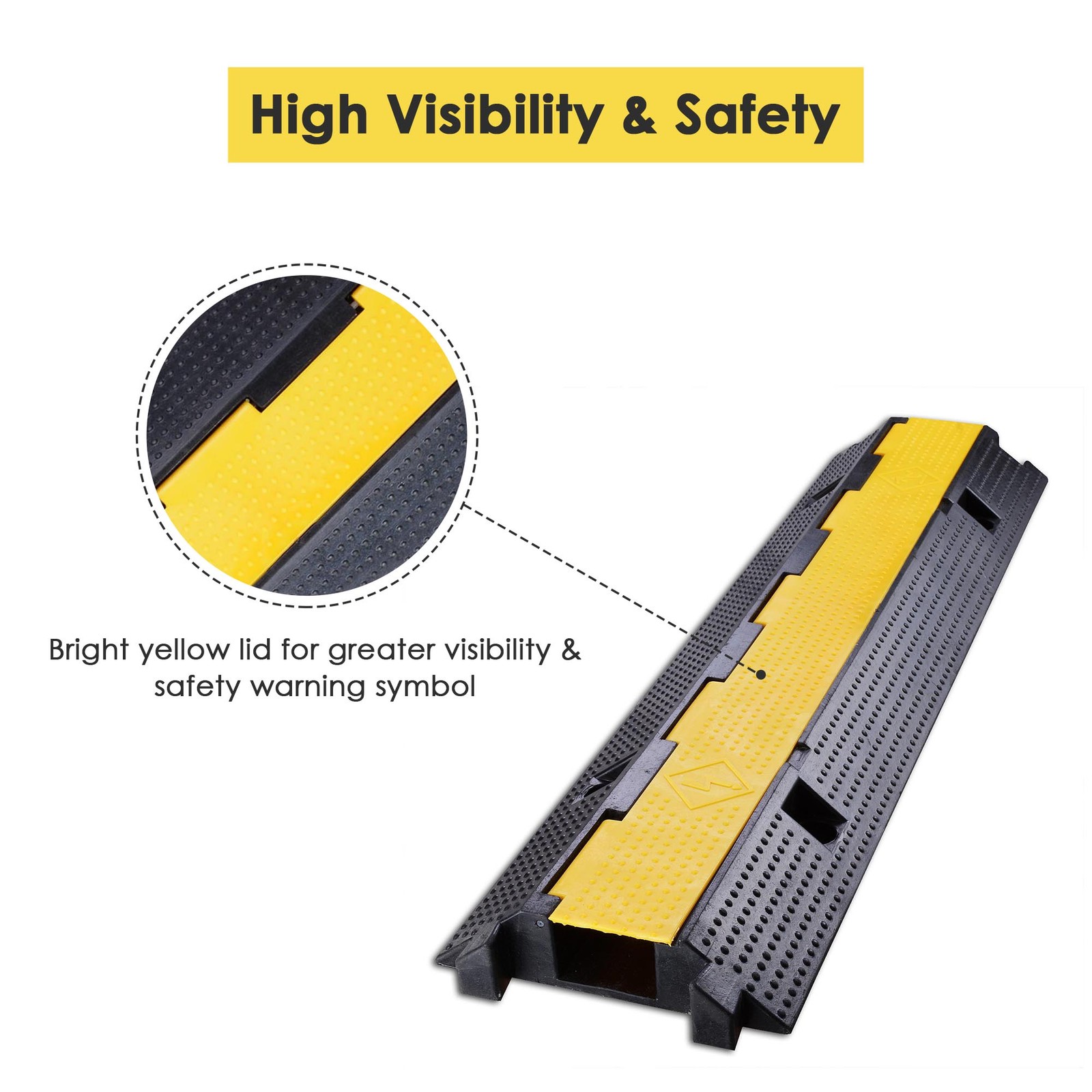 YesSources Cable Ramp Protector 1/2/3 Channel Wire Ramp Driveway Hose Cover