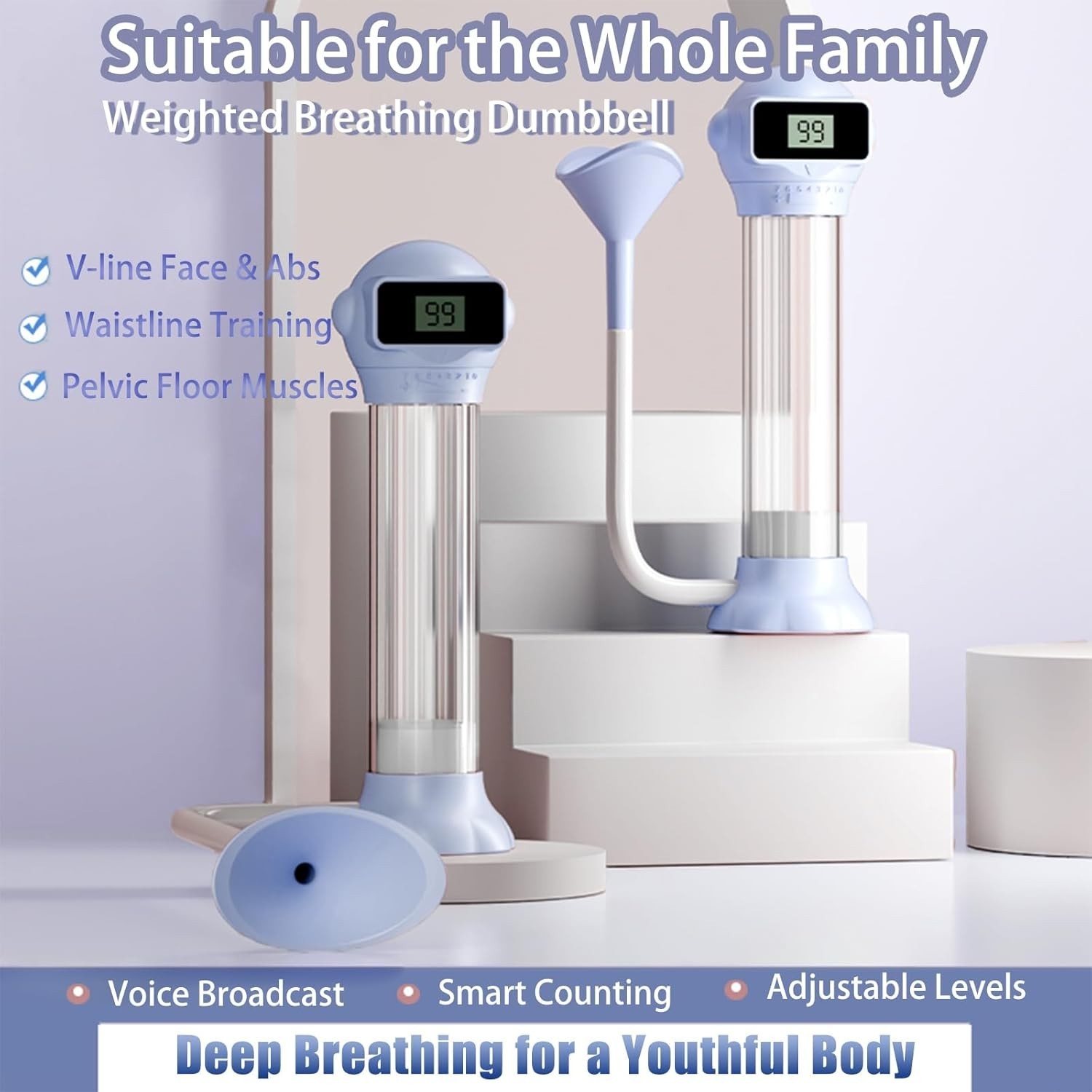 Lung Deep Breathing Exerciser Device，Lung Capacity Trainer