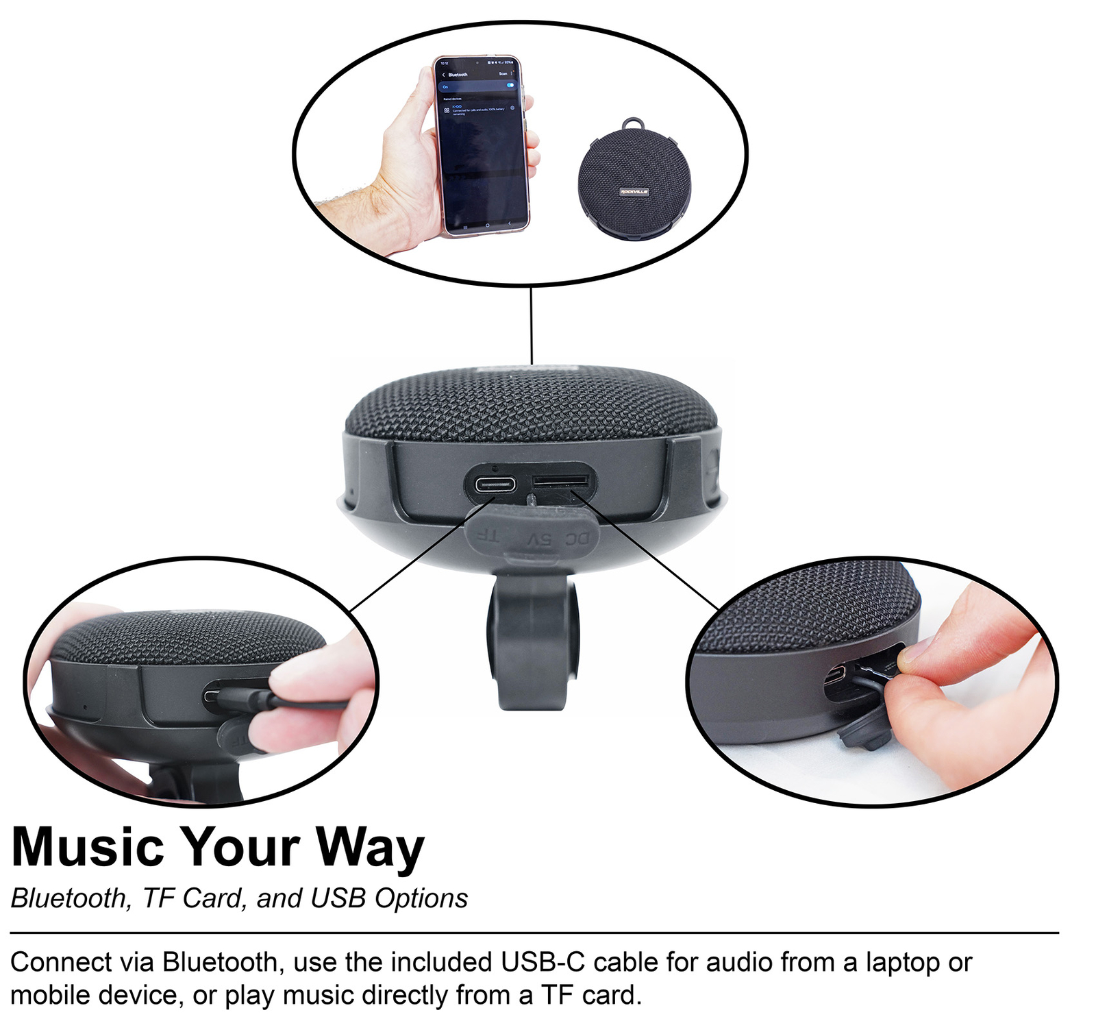 Rockville K-GO Karaoke Waterproof Portable Bluetooth Speaker+Mic+Voice Changer