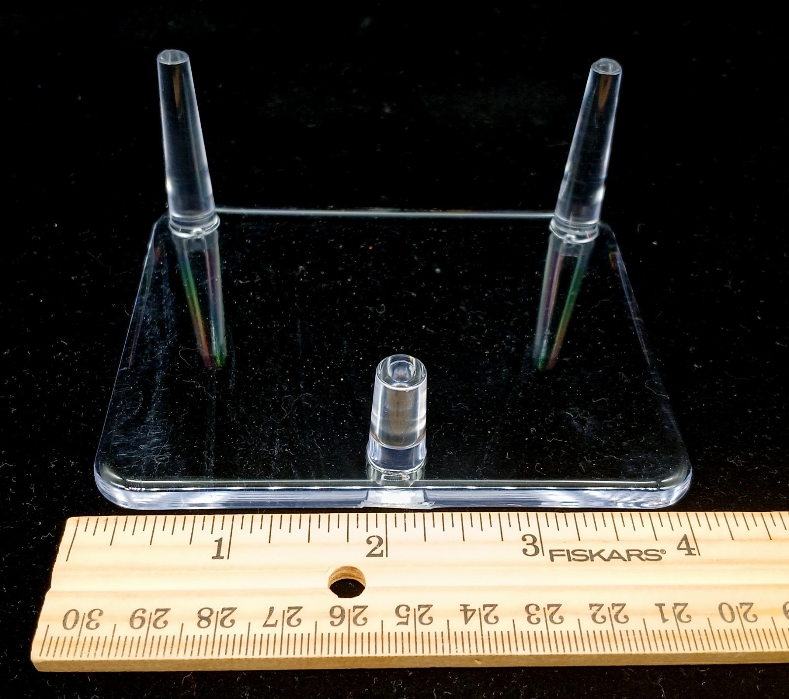 Clear Acrylic Plastic 3-Peg Rock Mineral Fossil Geode Display Stands