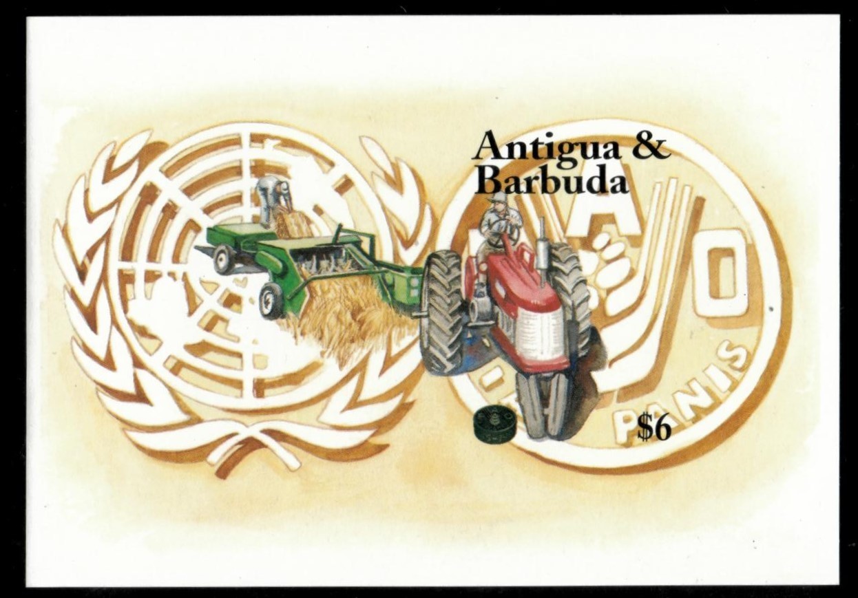 Antigua 1995 - FAO U.N. - IMPERF Souvenir Stamp Sheet - Scott #1906 - MNH