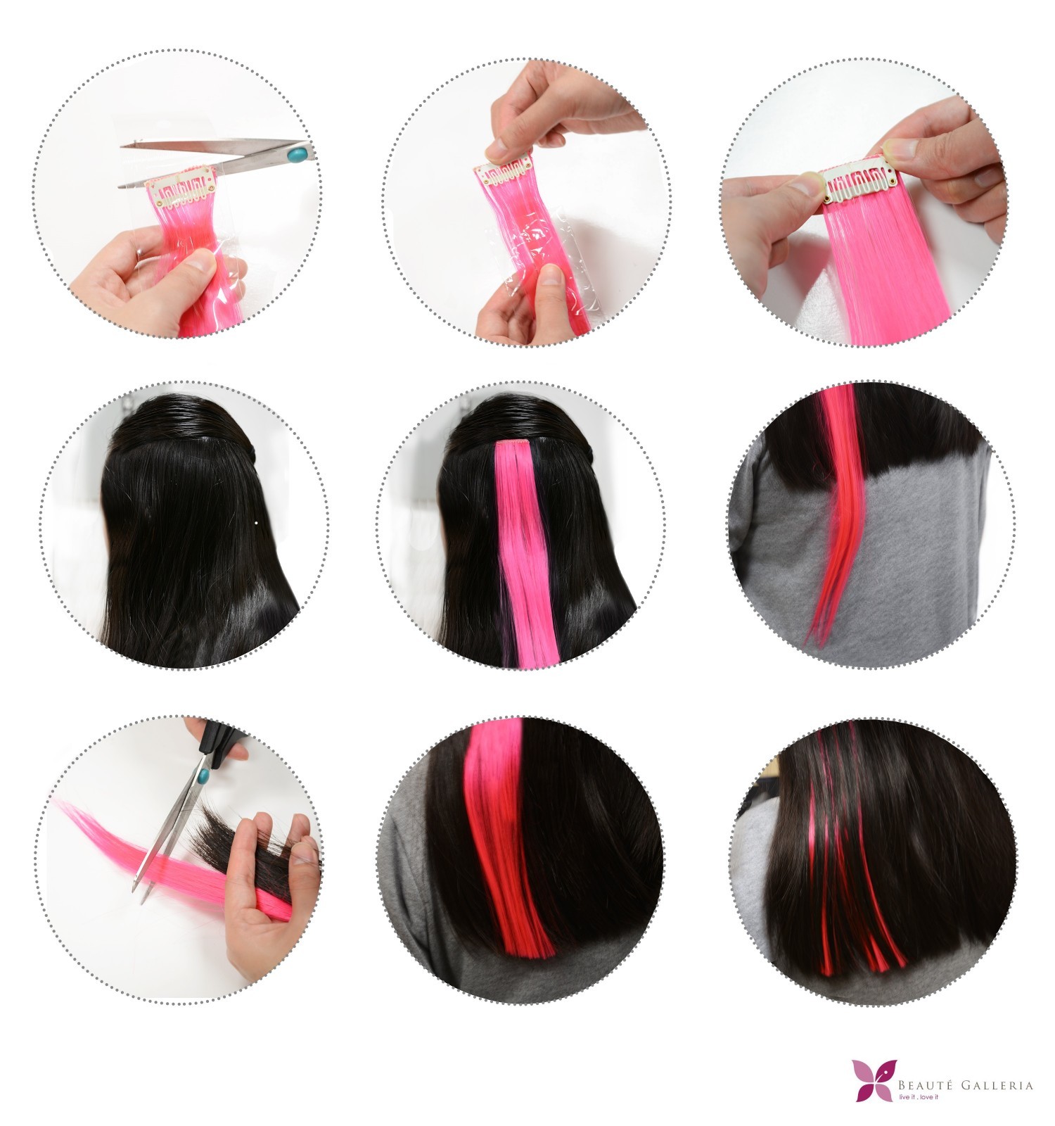 11pcs Single Color 21" Straight Party Clip In Synthetic Hair Extensions Cosplay
