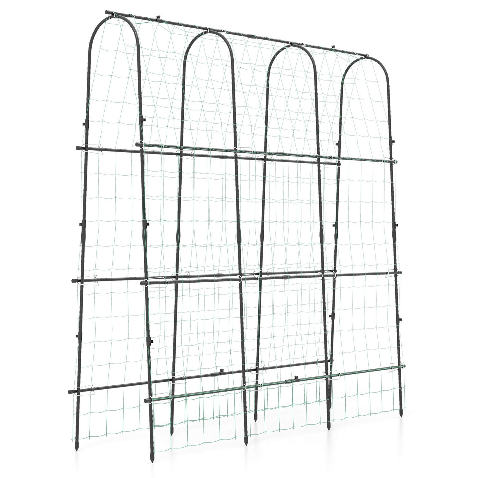 71" x 71" U-Shaped Garden Trellis w/Tear-resistant Netting Sharp Ground Stakes