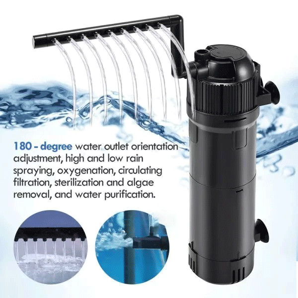 Aquarium Submersible UV Sterilizer Filter Light Fish Tank Germicidal Water Pump