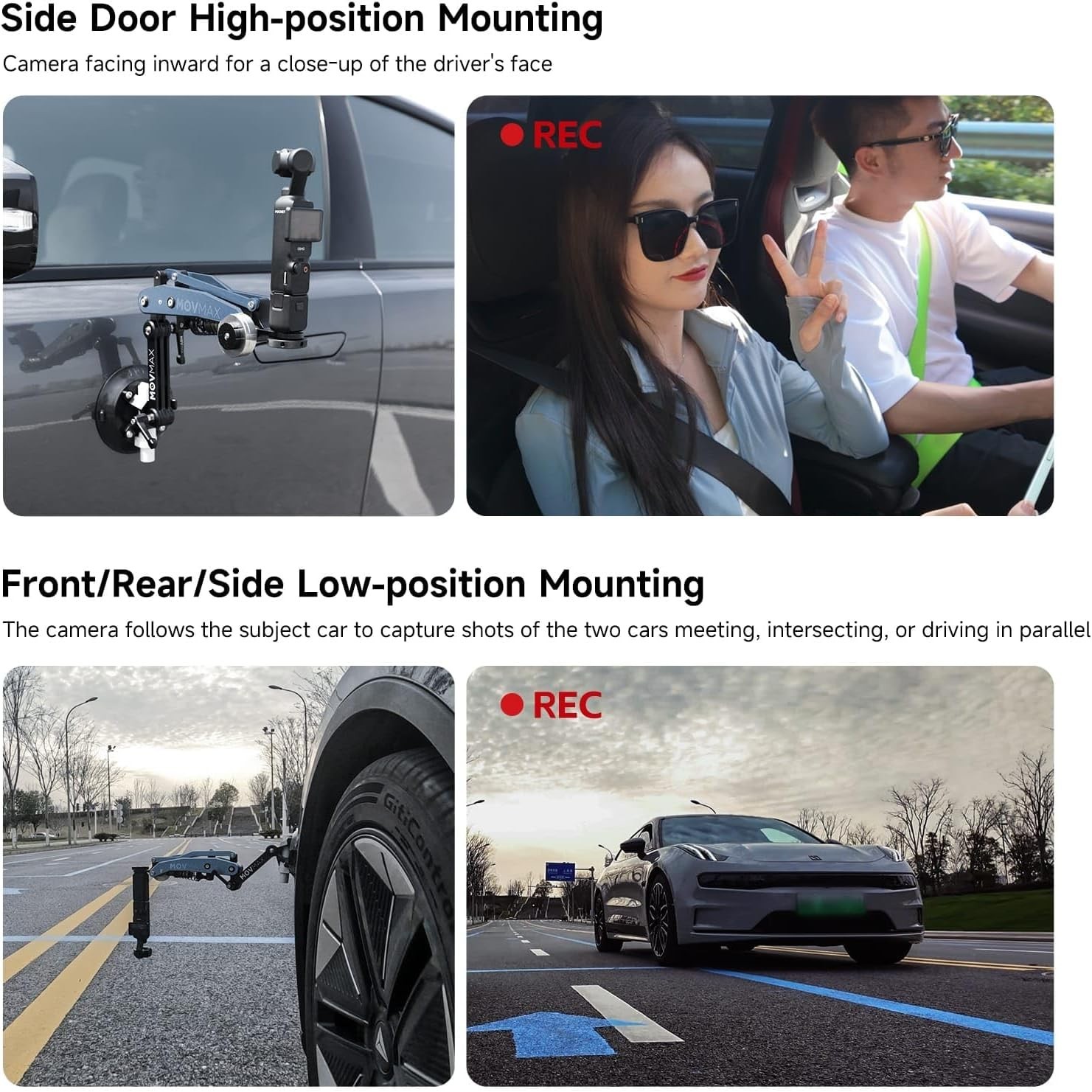 Movmax Blade Arm for DJI Pocket 3, Insta 360, and GoPro Hero 12 Cameras with N2