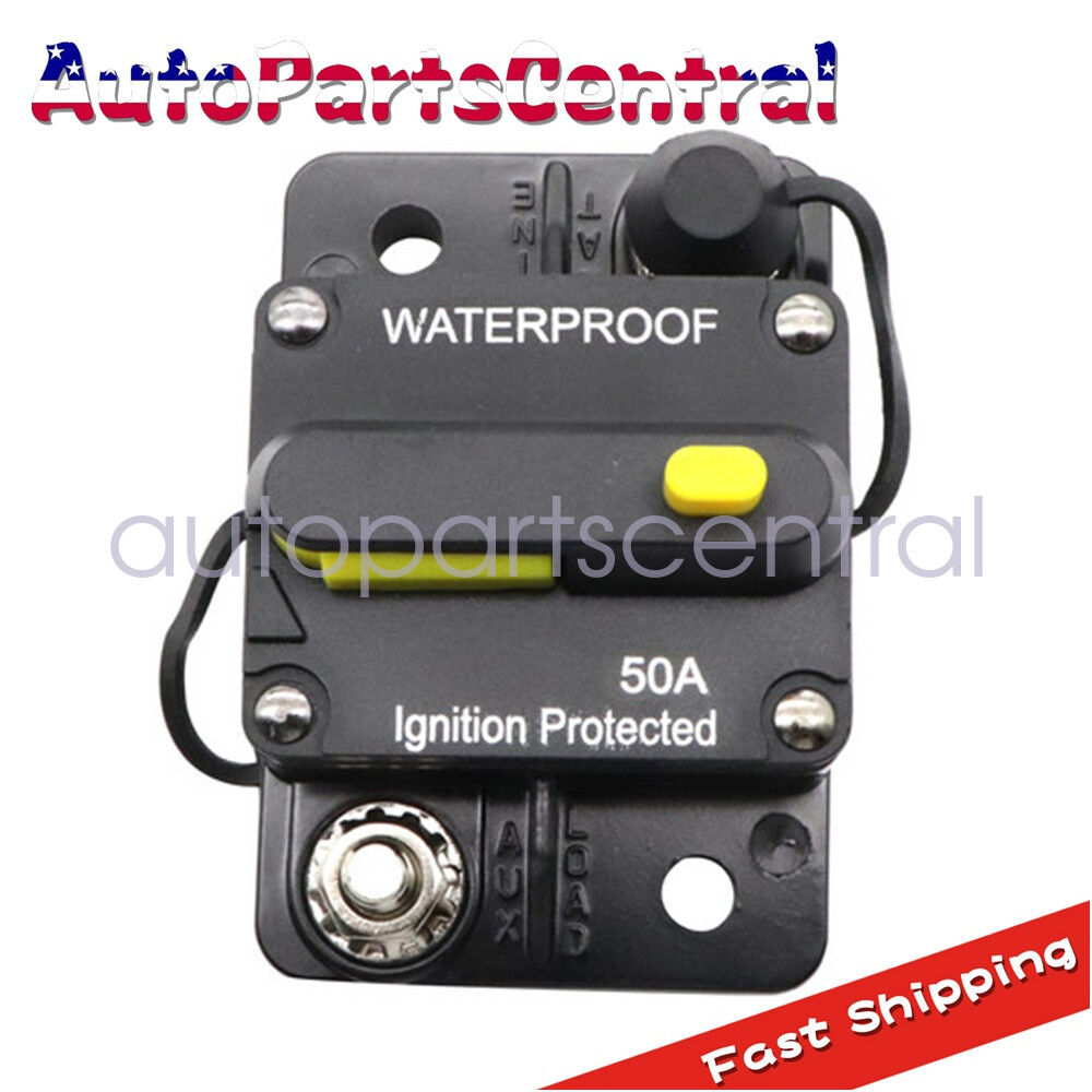 1X 50AMP 12V DC Circuit Breaker Reset Car Auto Marine Stereo Audio FuseInverter