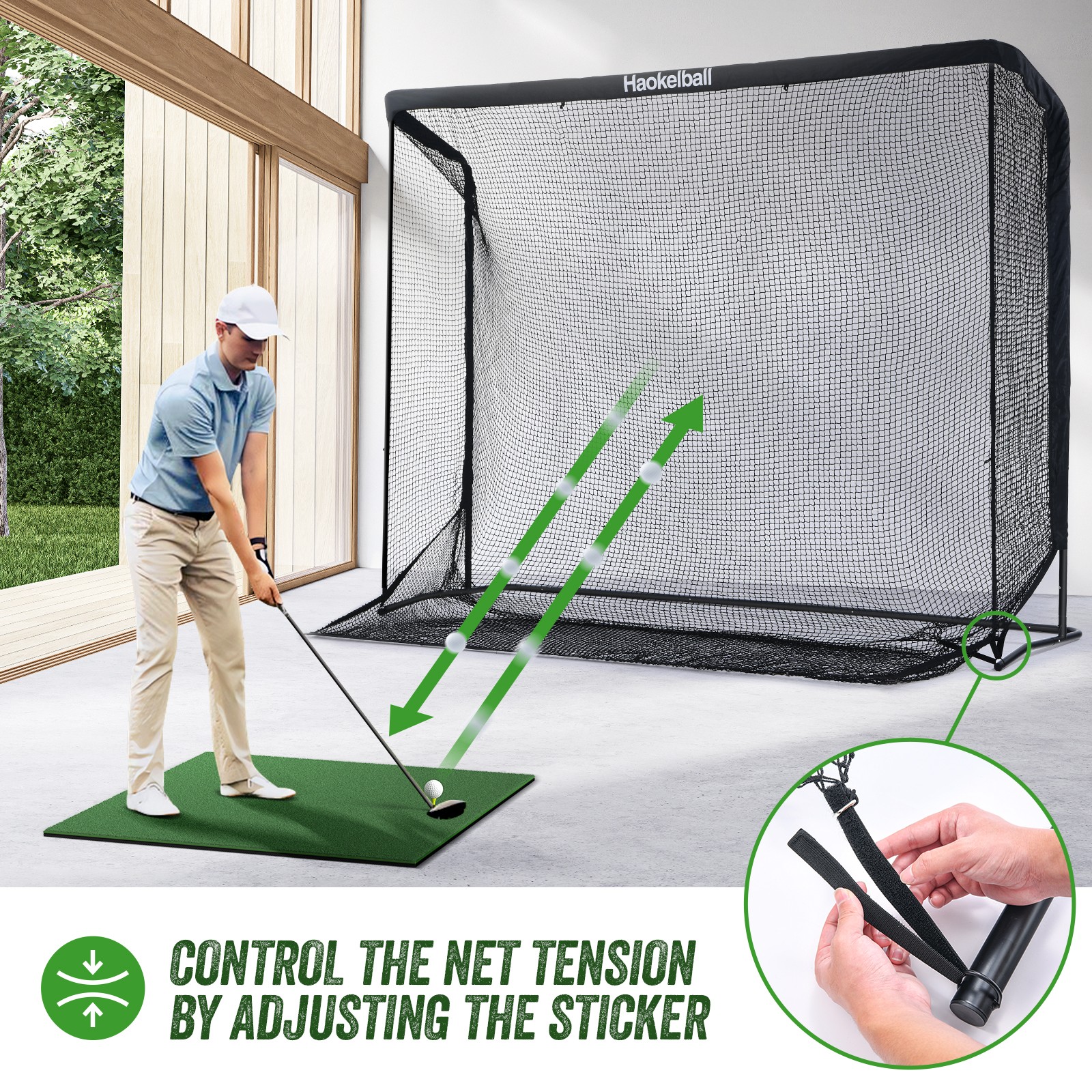 10x7.5ft Heavy Duty Steel Frame Golf Practice Net for Driving with Target Cloth