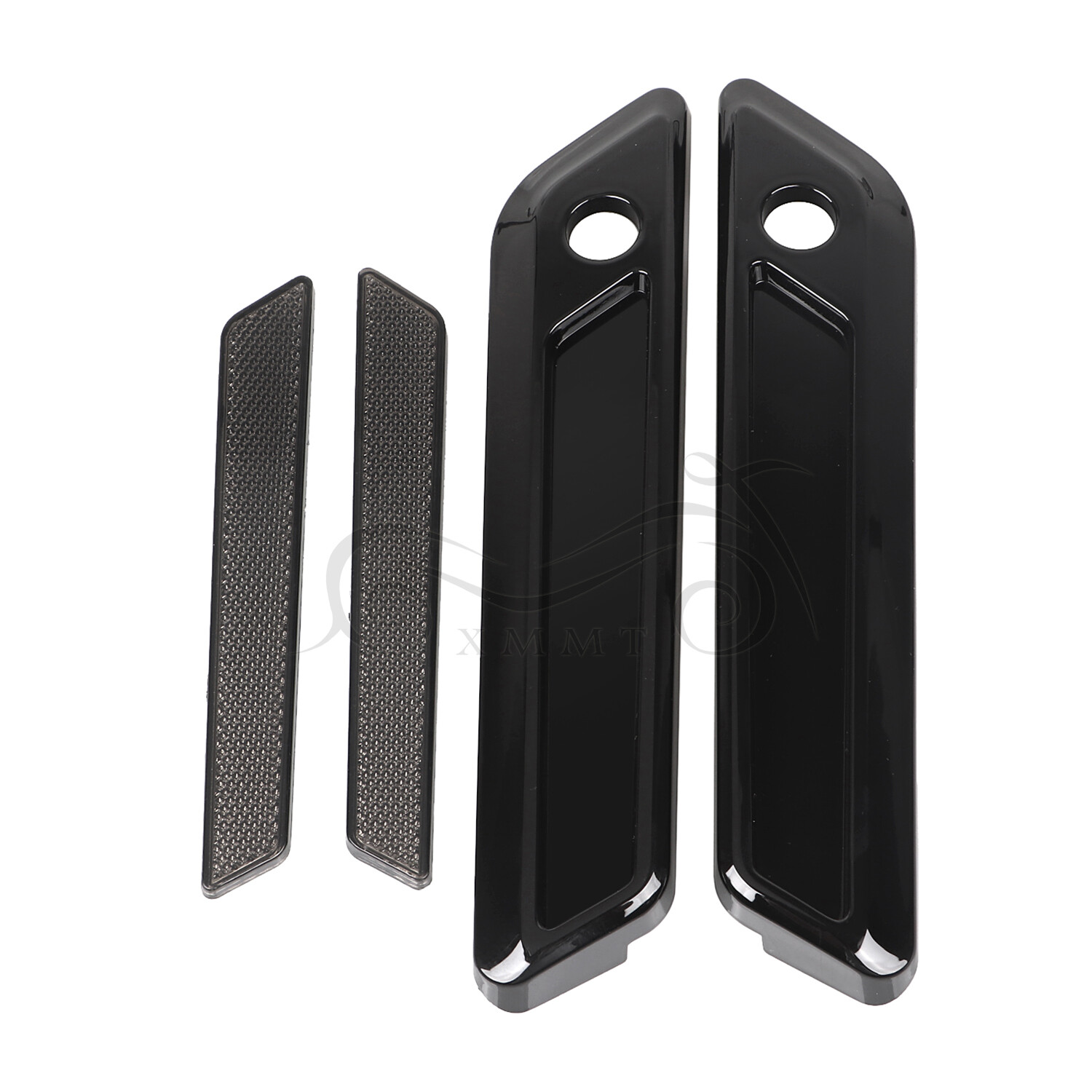 Black Saddle Bag Hinge Latch Covers For Harley Touring Road Street Glide 14-23