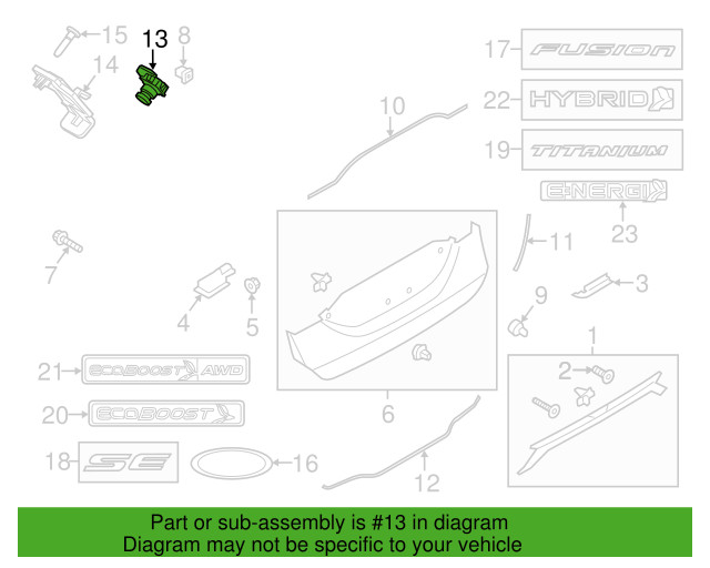New OEM Genuine 2013-2016 Ford Fusion Rear Backup Reverse Camera ES7Z19G490A