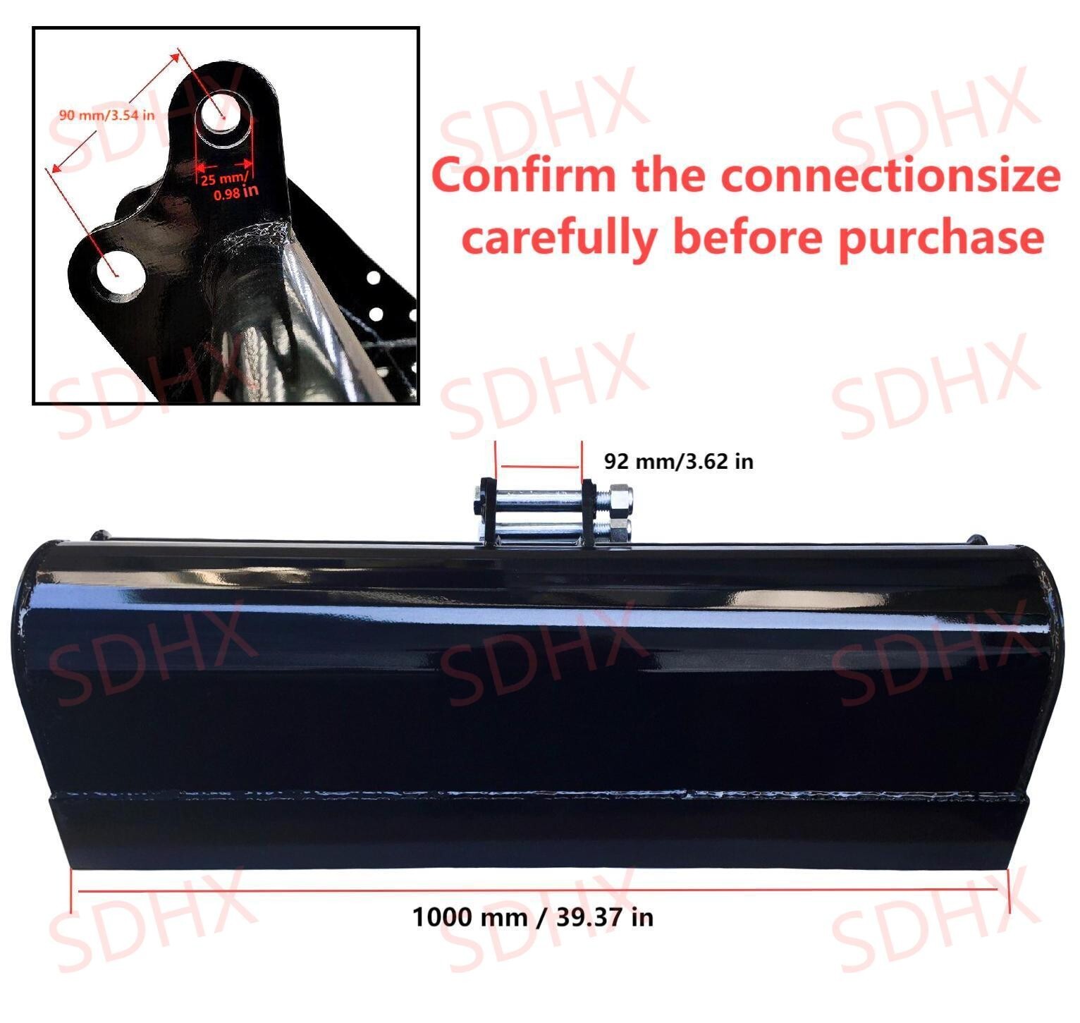 High quality  1000mm Bucket Attachment For Mini Excavator 0.8ton-1.5ton