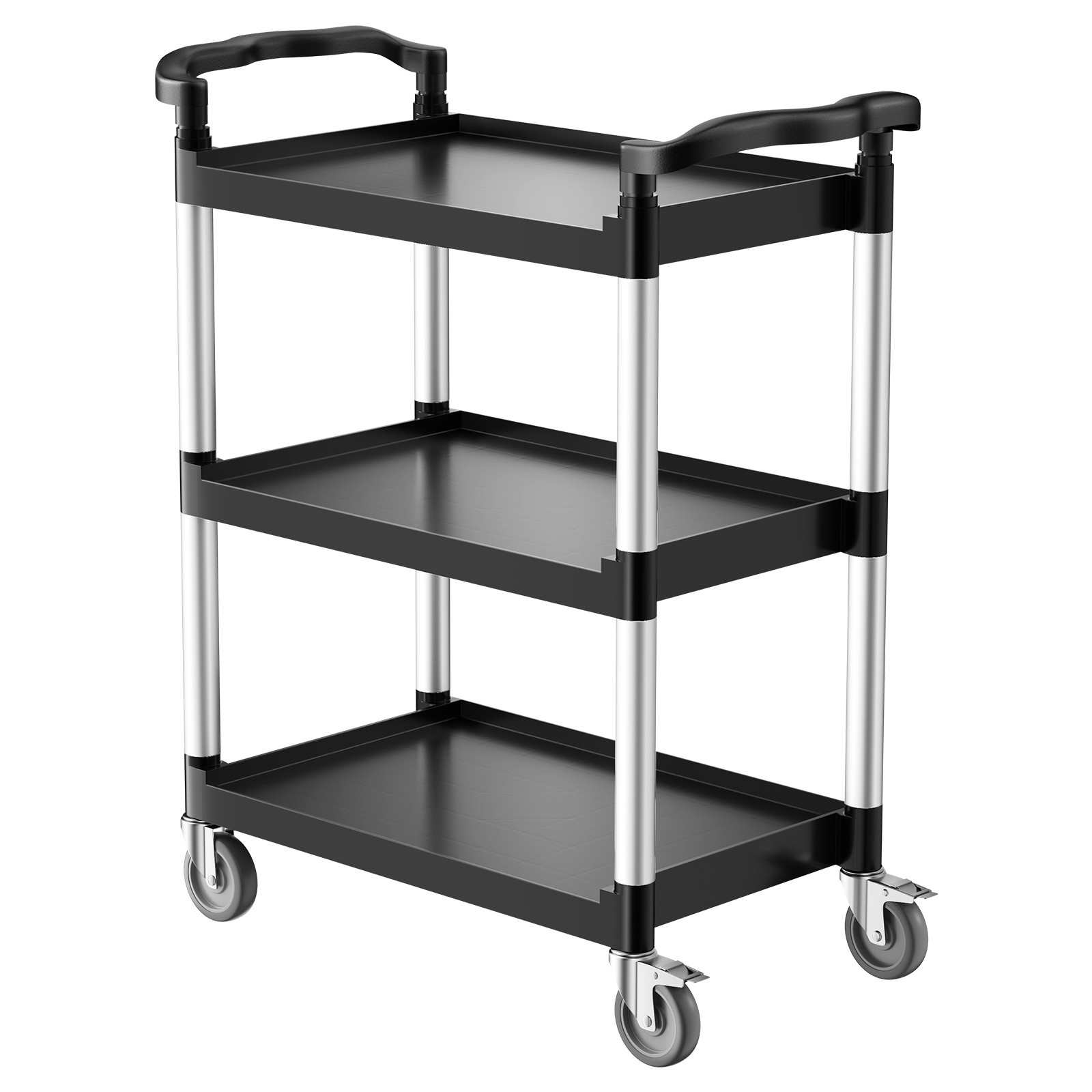 VEVOR Heavy Duty Utility Cart 300 lbs Capacity 3-tier Service Cart with Wheels