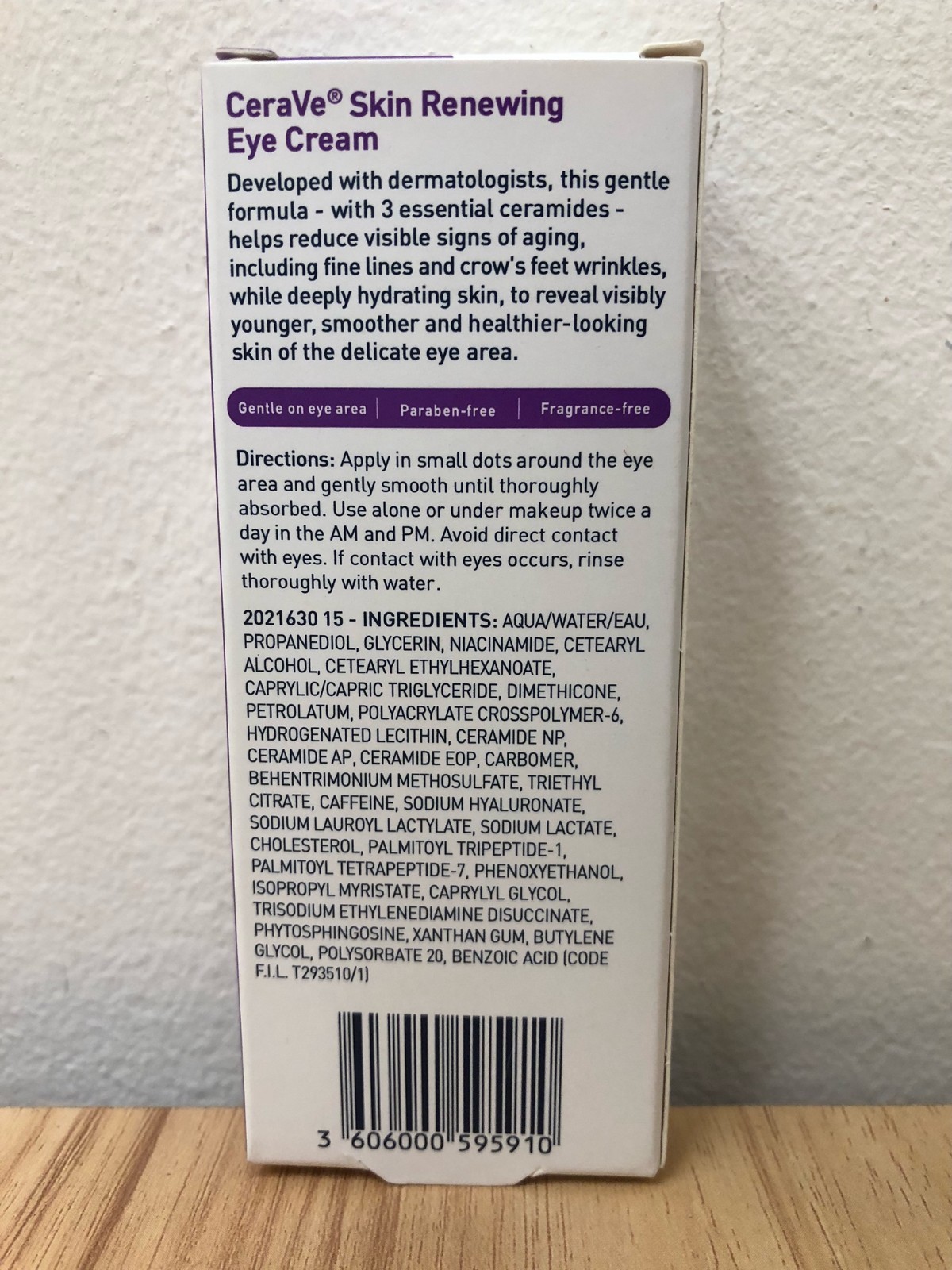 2 PACK Cerave Skin Renewing Eye Cream for Wrinkles Peptide’s Niacinamide 0.5oz