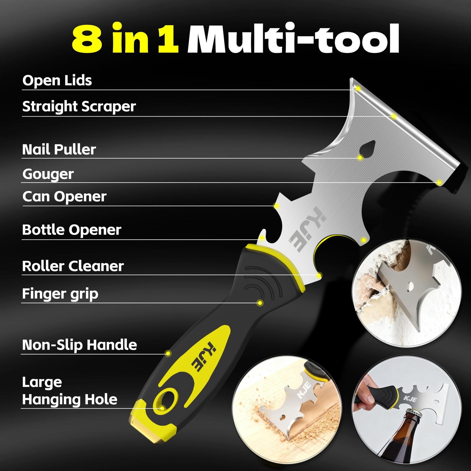 8PCS Drywall Tools, drywall set, drywall tool kit includes taping , putty , j...